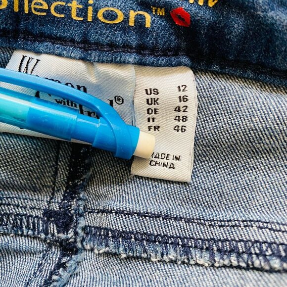 My Wonder Collection Renee Greenstein Jeans Women's Size 12 Patchwork Front - Picture 8 of 8